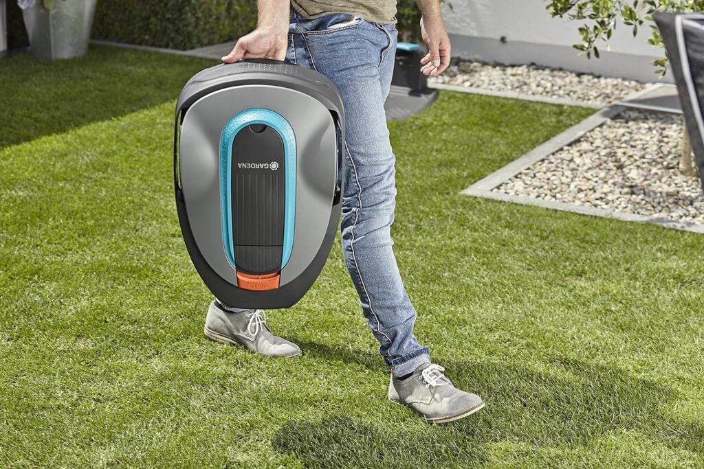 GARDENA 15002-41 SILENO City - Automatic Robotic Lawn Mower, with Bluetooth app and Boundary Wire, one of The quietest in its Class, for lawns up to 5400 Sq Ft, Made in Europe, Grey