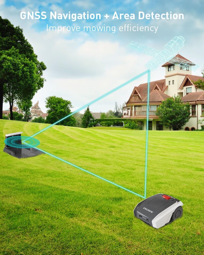 OWLMOW Robot Lawn Mower with GPS Path Planning, Mows Up to 2/3 Acre /29,000 Sq.Ft, APP Control with Schedule, Stoppage Re-Cutting, Custom Mowing, Narrow Paths, Self-Charging, IPX5, Wi-Fi