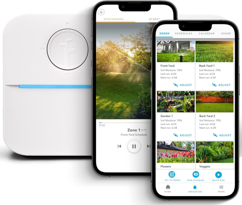 Rachio 3: 8 Zone Smart Sprinkler Controller (Simple Automated Scheduling + Local Weather Intelligence. Save Water w/ Rain, Freeze  Wind Skip), App Enabled, Works w/ Alexa, Fast  Easy Install