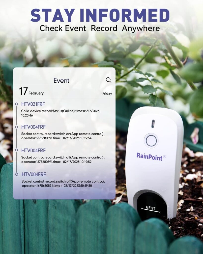 RAINPOINT Soil Moisture Meter, Smart 3-in-1 Soil Moisture/Temperature/Light Tester with Reliable Data, Wireless Soil Moisture Sensor with WiFi Hub for Garden, Lawn, Farm, Indoor  Outdoor, APP Control