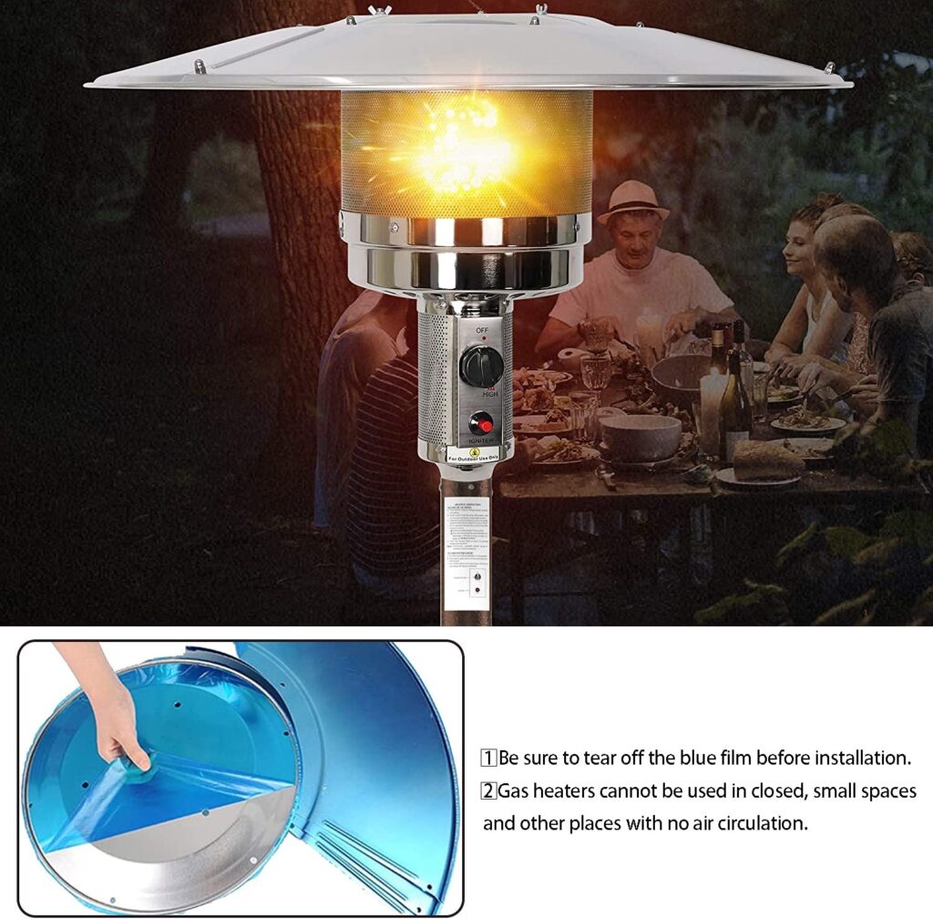 48000 BTU Patio Heater Propane Heater - Patio Heaters Propane Stainless Steel with Propane Tank Cover,Propane Patio Heater Outdoor for Outdoor use Great for Outdoor Party, Restaurants, Outdoor Socializing