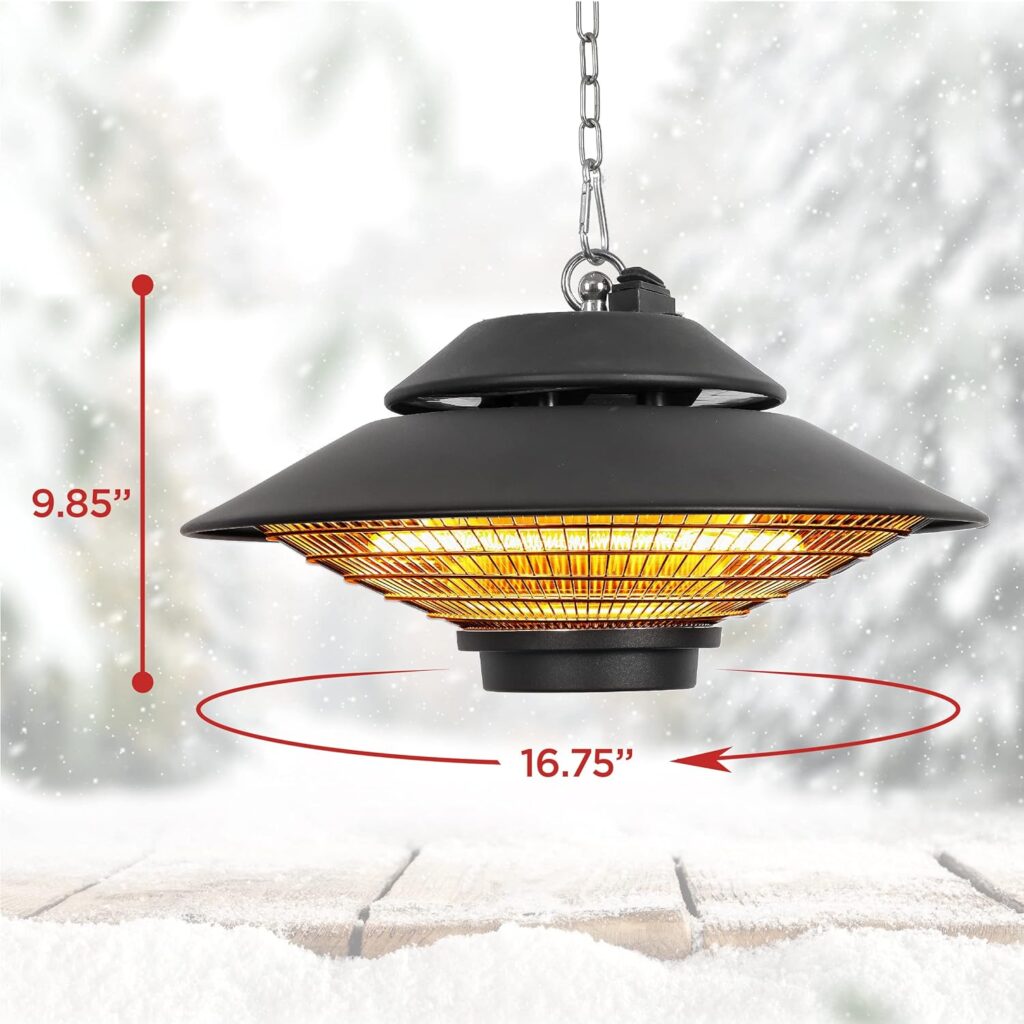 BLACK+DECKER Patio Electric Heater for Ceiling, Heater for Outside with Remote Control