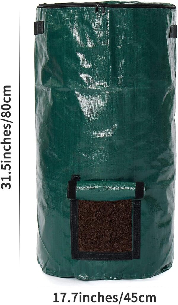 Environmental Compost Bag Garden Waste Bin Homemade Organic Ferment PE Bag,34 Gallons Potato Grow Bag Outdoor Kitchen Waste Composter Bag Homemade Organic Ferment Waste Disposal Bag for Yard