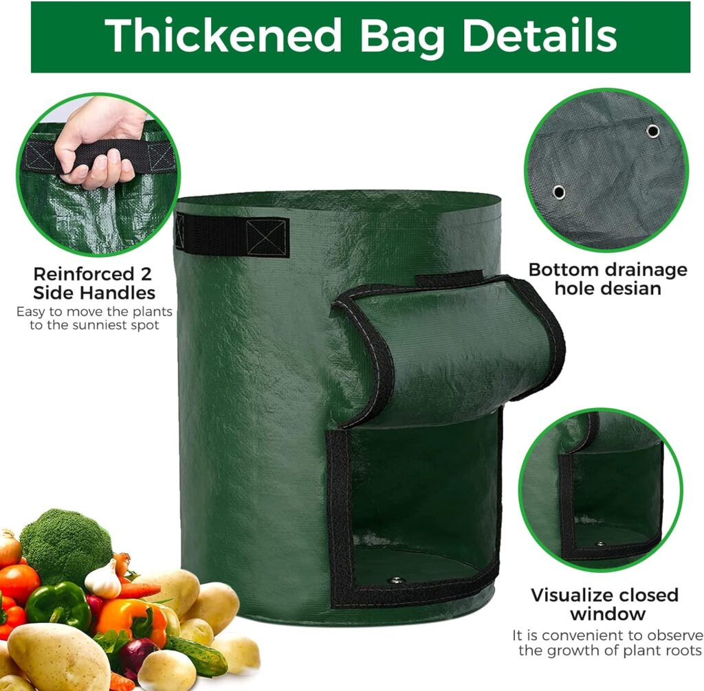 Environmental Compost Bag Garden Waste Bin Homemade Organic Ferment PE Bag,34 Gallons Potato Grow Bag Outdoor Kitchen Waste Composter Bag Homemade Organic Ferment Waste Disposal Bag for Yard