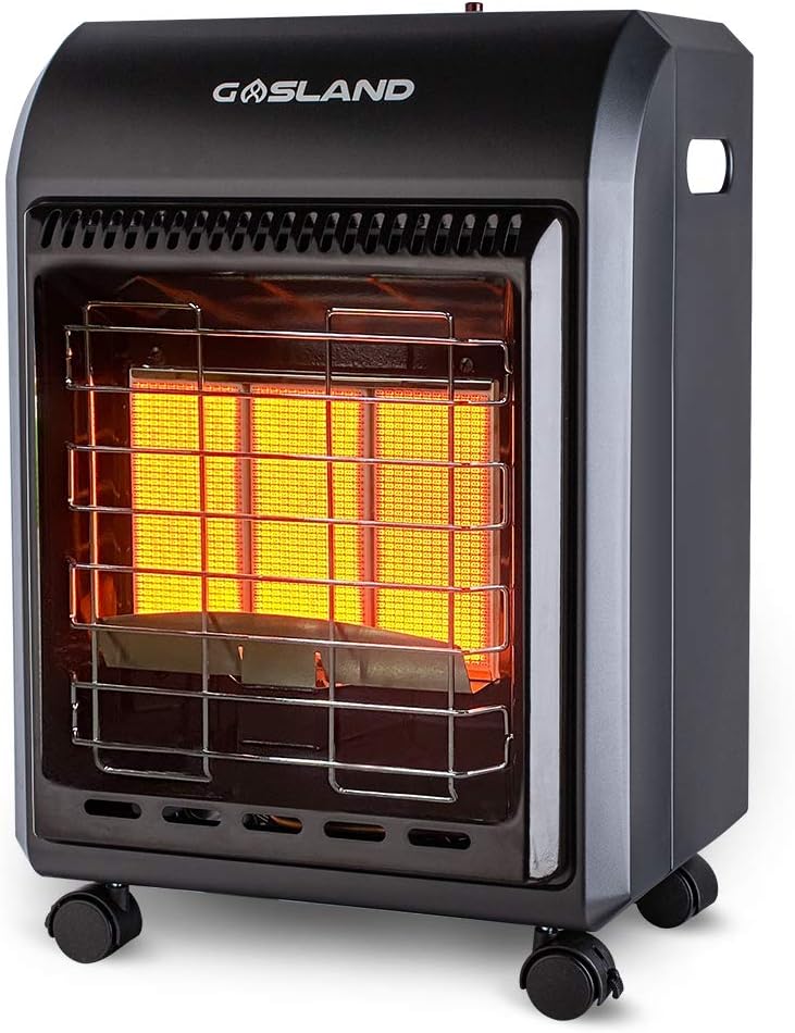 GASLAND MHA18B Propane Heater, 18,000 BTU Warm Area up to 450 sq. ft, Portable LP Gas Heater for Garages, Workshops and Construction Sites, Ultra Quiet Propane Radiant heater with LP Regulator Hose