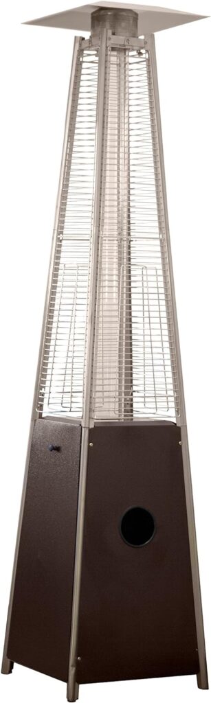 Hiland HLDSO1-GTSS 91-Inch Tall Quartz Glass Tube Heater - Silver