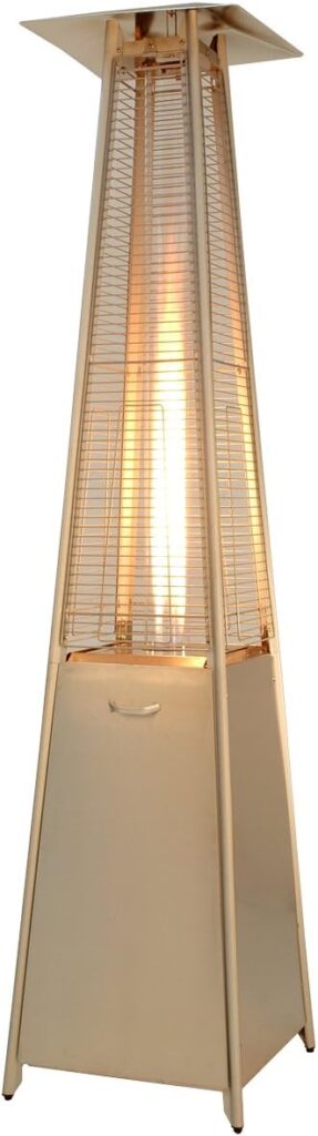 Hiland HLDSO1-GTSS 91-Inch Tall Quartz Glass Tube Heater - Silver