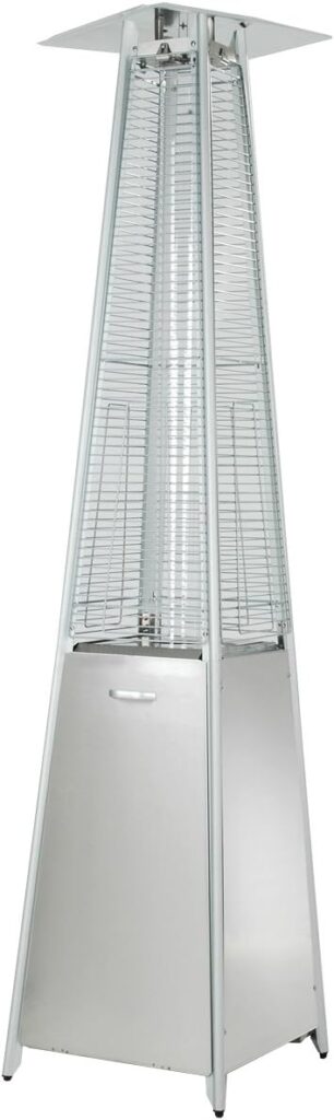 Hiland HLDSO1-GTSS 91-Inch Tall Quartz Glass Tube Heater - Silver