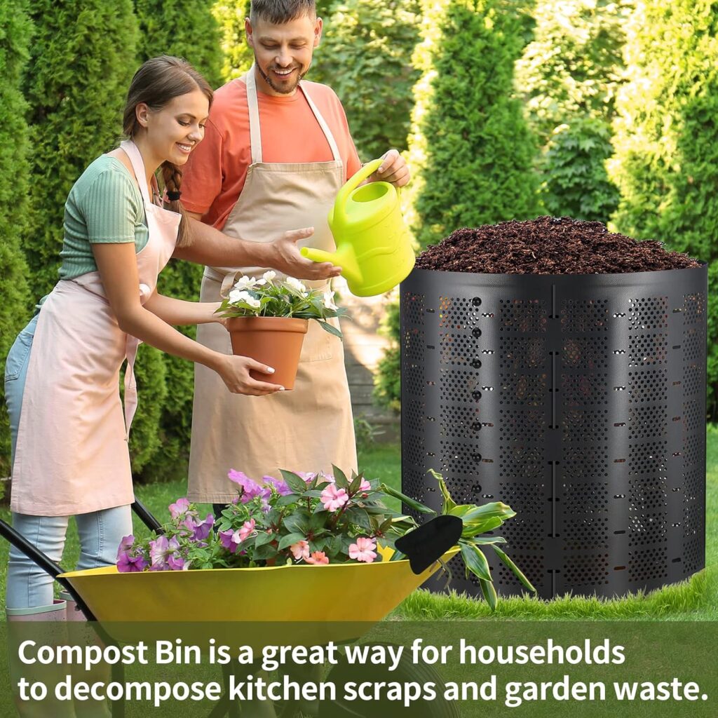 NULAOBA Outdoor Compost Bin , Farm Composter Bin Outdoor,Food Cycler Composter, 220 Gallon Garden Large Compost Bin,Expandable,Easy Assembling,