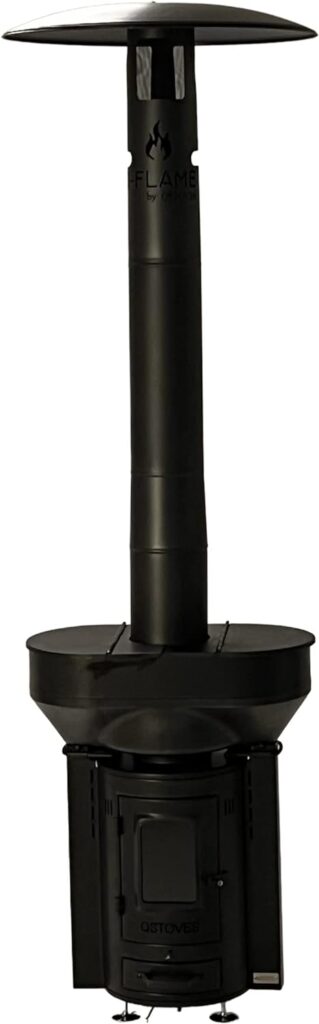 Q-Stoves Q-Flame Portable Wood Pellet Outdoor Heater, 106,000 BTU per hour, Eco-Friendly, for Patio, Backyard, Camping and Going Off-Grid